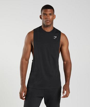 Pánské Tílko Gymshark React Drop Arm Černé | CZ 2327WNB